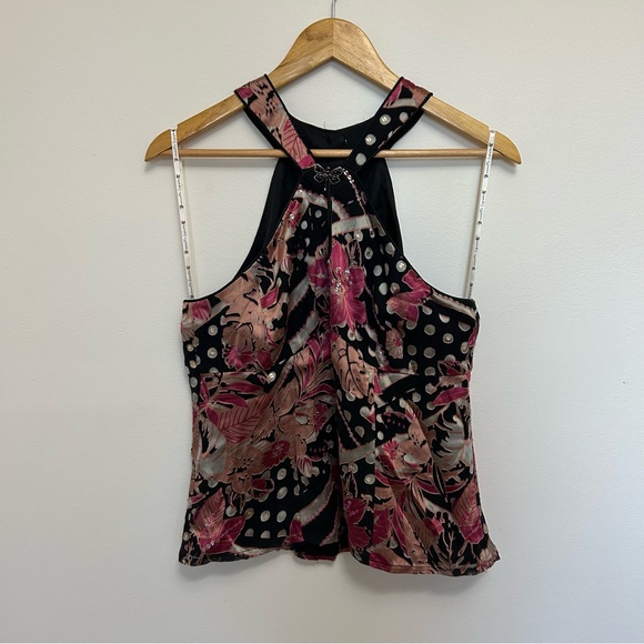 Nanette Lepore Vintage Halter Neck Butterfly Top Party Blouse Size‎ 10 Y2K Luxe - Picture 1 of 4